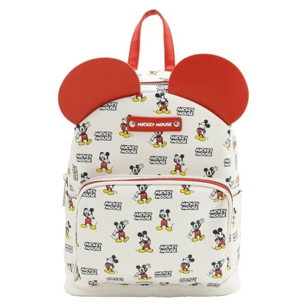 Disney Mickey Mouse Mini Backpack Kids White Red‎ 3D Ears Theme Park Character